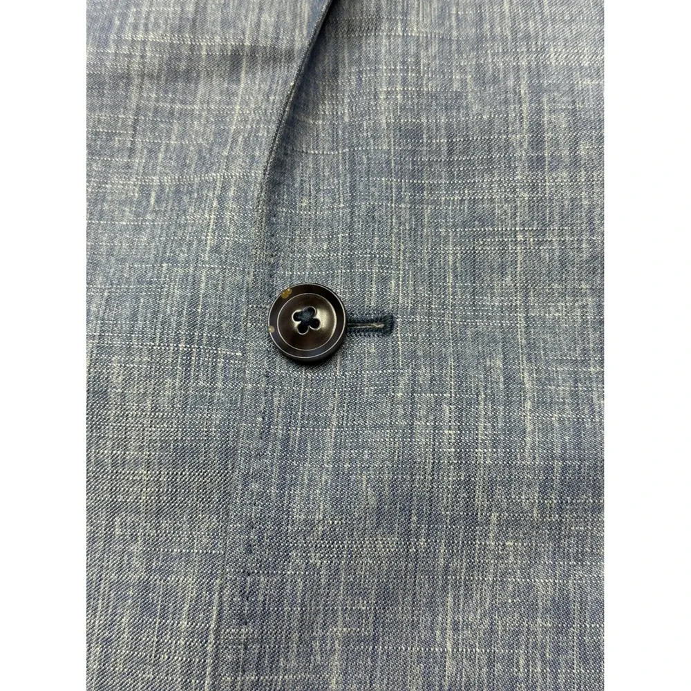 HUGO BOSS Sport Coat Mens 40R Blue Guabello Wool Linen Two Button Blazer